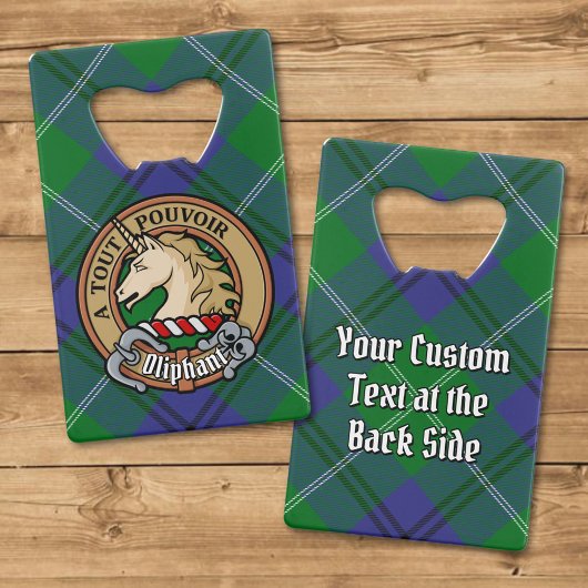 クランオリファントクレストオーバータータンチェック クレジットカード栓抜き