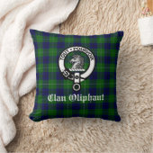 クランオリファントクレストバッジとタータンチェック クッション (ブランケット)