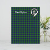 クランオリファントクレストバッジ&タータンチェックスクラップブック紙 (スタンド正面)