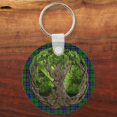 クランオースティンタータンチェックとケルトの木 キーホルダー (正面)