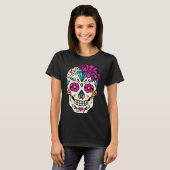 クランオ糖スカル。Dia De Los Muertos.日付 Tシャツ (正面フル)
