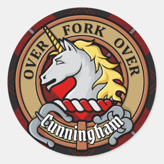 クランカニンガムクレストオーバータータンチェック ラウンドシール (正面)