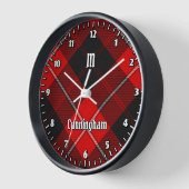 クランカニンガムタータンチェック 壁時計 (傾斜)