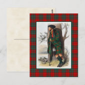クランカミングズヴィンテージイラストレーションタータンチェックフレーム ポストカード (正面/裏面)