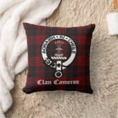 クランカメロンクレストバッジとタータンチェック クッション (ブランケット)