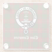 クランカメロンクレストバッジ&タータンチェックカスタマイズ ガラスコースター (裏面)