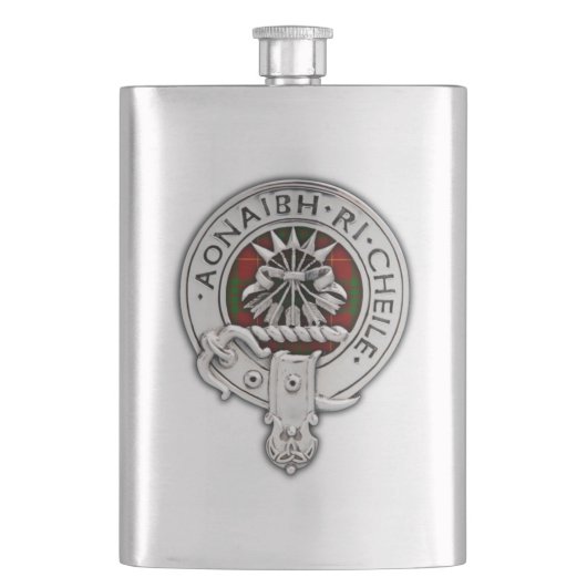 クランカメロンクレスト&タータンチェック フラスク (正面)