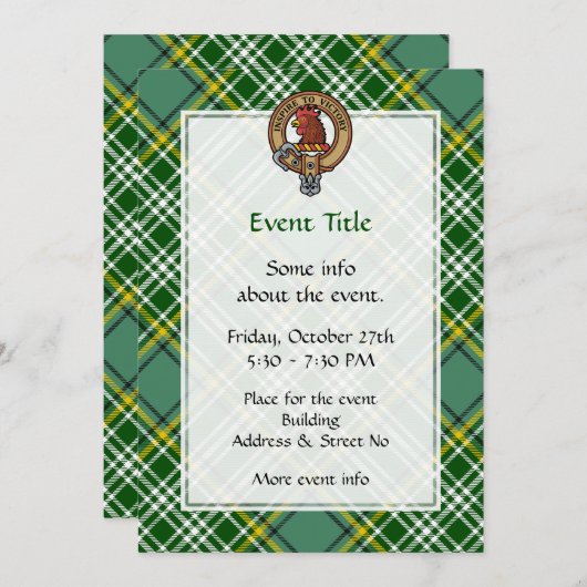 クランカリーロスタークレストオーバータータンチェック 招待状 (正面/裏面)