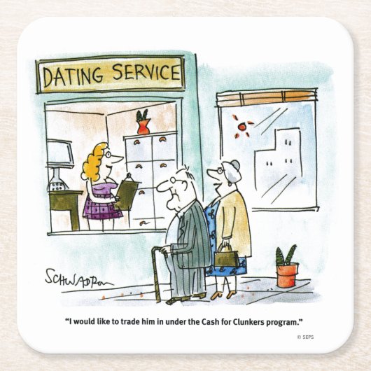 クランカーの現金 スクエアペーパーコースター (正面)