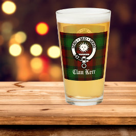 クランカークレストバッジ&タータンチェック タンブラーグラス