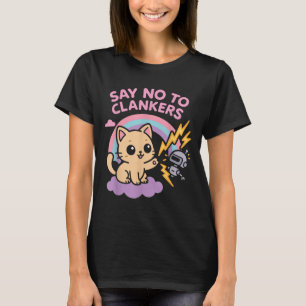 クランカーズに反対 クランカーズに反対する反AIロボット かわいい子猫の雨 Tシャツ