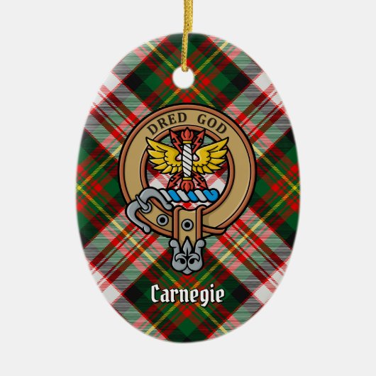 クランカーネギークレストオーバードレスタータンチェック セラミックオーナメント (正面)