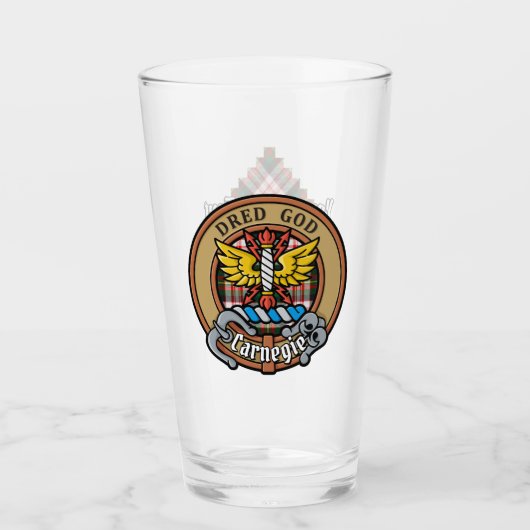 クランカーネギークレストオーバードレスタータンチェック タンブラーグラス (正面)