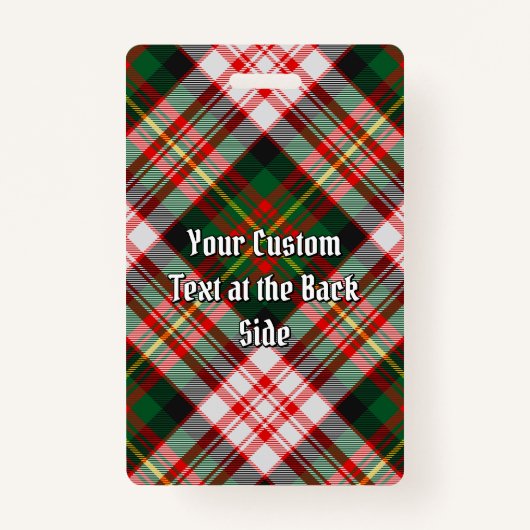 クランカーネギークレストオーバードレスタータンチェック バッジ (裏面)