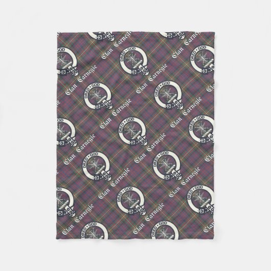 クランカーネギークレストタータンチェック フリースブランケット (正面)