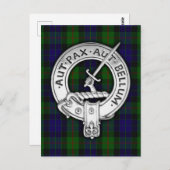 クランガンクレスト&タータンチェック ポストカード (正面/裏面)