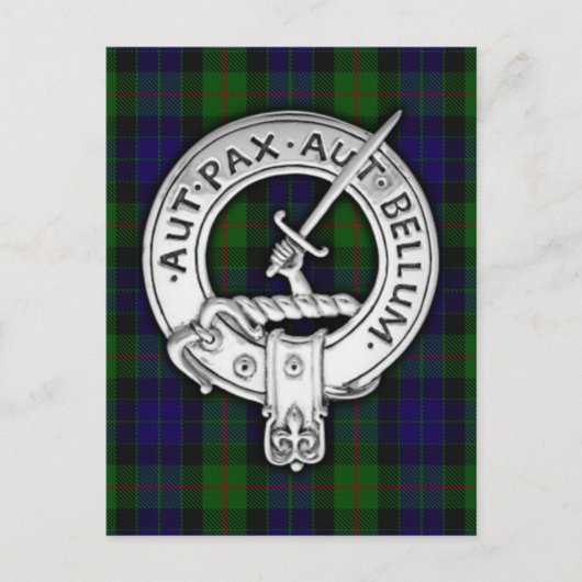 クランガンクレスト&タータンチェック ポストカード (正面)