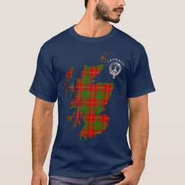 クランキャメロンタータンチェックマップ&クレスト Tシャツ
