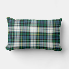 クランキャンベルドレスタータンチェックグリーンアンドホワイトプレイド ランバークッション
