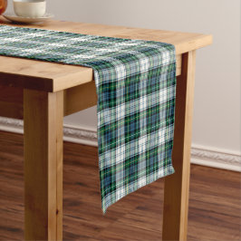 クランキャンベルドレスタータンチェックグリーンプレイドパターン ショートテーブルランナー