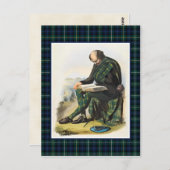 クランキャンベルヴィンテージイラストレーションタータンチェックフレーム ポストカード (正面/裏面)