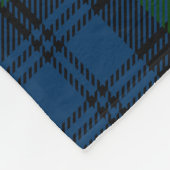 クランキャンベル軍隊プレイドグリーンブラックタータンチェック フリースブランケット (角)