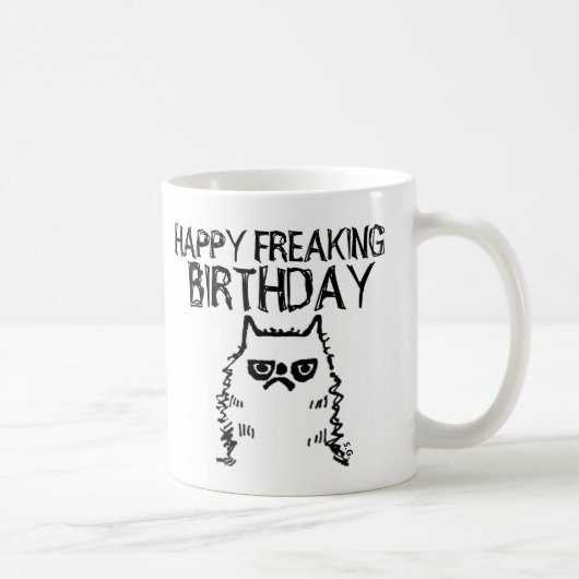 クランキーおもしろい誕生日キャットコーヒーマグ コーヒーマグカップ (右)
