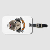 クランキーな古犬面ハムラゲッジタグ ラゲッジタグ (正面横)