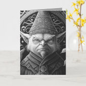 クランキークリスマス小妖精や小人メリーバフンバグの日 カード (黄色い花)