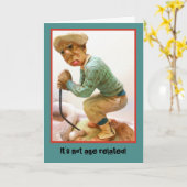 クランキーゴルファー誕生日カード カード (黄色い花)