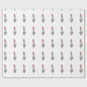 クランキーシルキーバンタムチキンサンタハットクリスマス ラッピングペーパー (フラット)