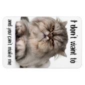 クランキー子猫のフレキシブル磁石「私は…したくない」 マグネット (横)