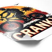 クランキー：あなたの乗り物を活性化する – おもしろいバイクもしくは自転車に乗る人ティー フォトプリント            (角)