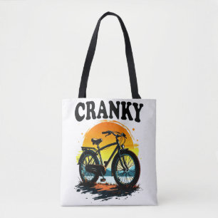 クランキー:ユニークバイクもしくは自転車に乗る人T型 – Sunset Bike Graphic トートバッグ