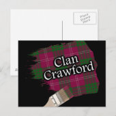 クランクロフォードスコットランドタータンチェックブラシ ポストカード (正面/裏面)