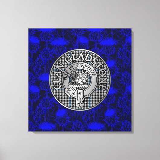 クラングラッドストーンクレスト&タータンチェックオンティスル キャンバスプリント (正面)