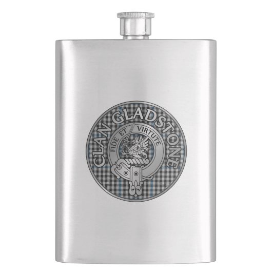 クラングラッドストーンクレスト&タータンチェック フラスク (正面)