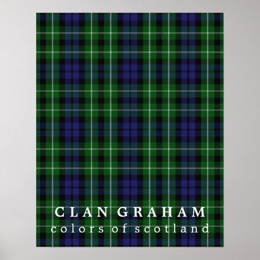 クラングラハムカラーズオブスコットランドタータンチェック ポスター (正面)