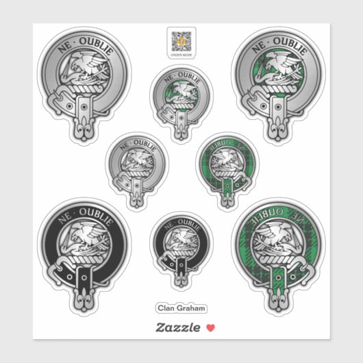 クラングラハムクレスト&タータンチェックステッカー シール (シート)