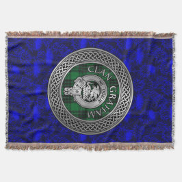 クラングラハムクレスト&タータンチェックノット スローブランケット