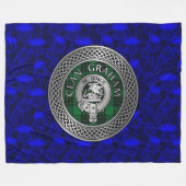 クラングラハムクレスト&タータンチェックノット フリースブランケット (正面(横))