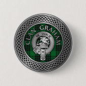 クラングラハムクレスト&タータンチェックノット 缶バッジ (正面)