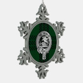 クラングラハムクレスト&タータンチェック スノーフレークピューターオーナメント (左)