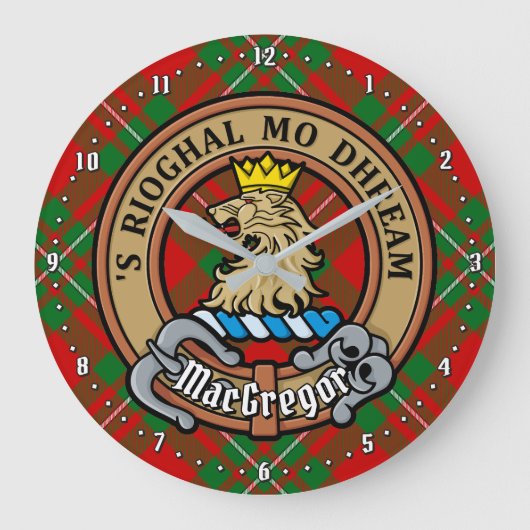 クラングレゴールクレストオーバータータンチェック ラージ壁時計 (正面)