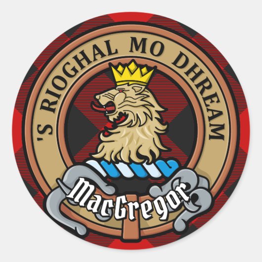 クラングレゴールクレストオーバーロブロイタータンチェック ラウンドシール (正面)