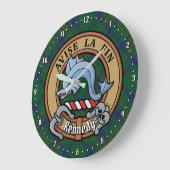 クランケネディクレストタータンチェック ラージ壁時計 (傾斜)