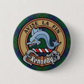 クランケネディクレストタータンチェック 缶バッジ (正面)