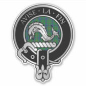 クランケネディクレスト&タータンチェックステッカー シール (正面)