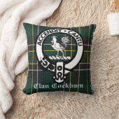 クランコックバーンクレストバッジとタータンチェック クッション (ブランケット)
