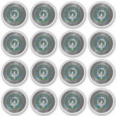 クランコルクーンクレスト&タータンチェックノット シール (正面)